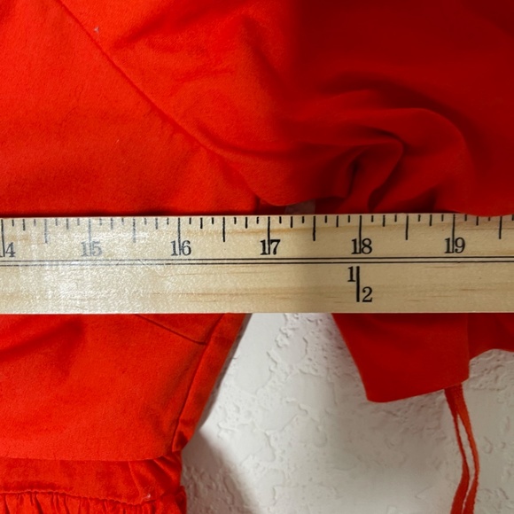 Free People NWT Balloon Sleeve Open Back Tie Front Top Size XS Red Orange - Picture 10 of 16